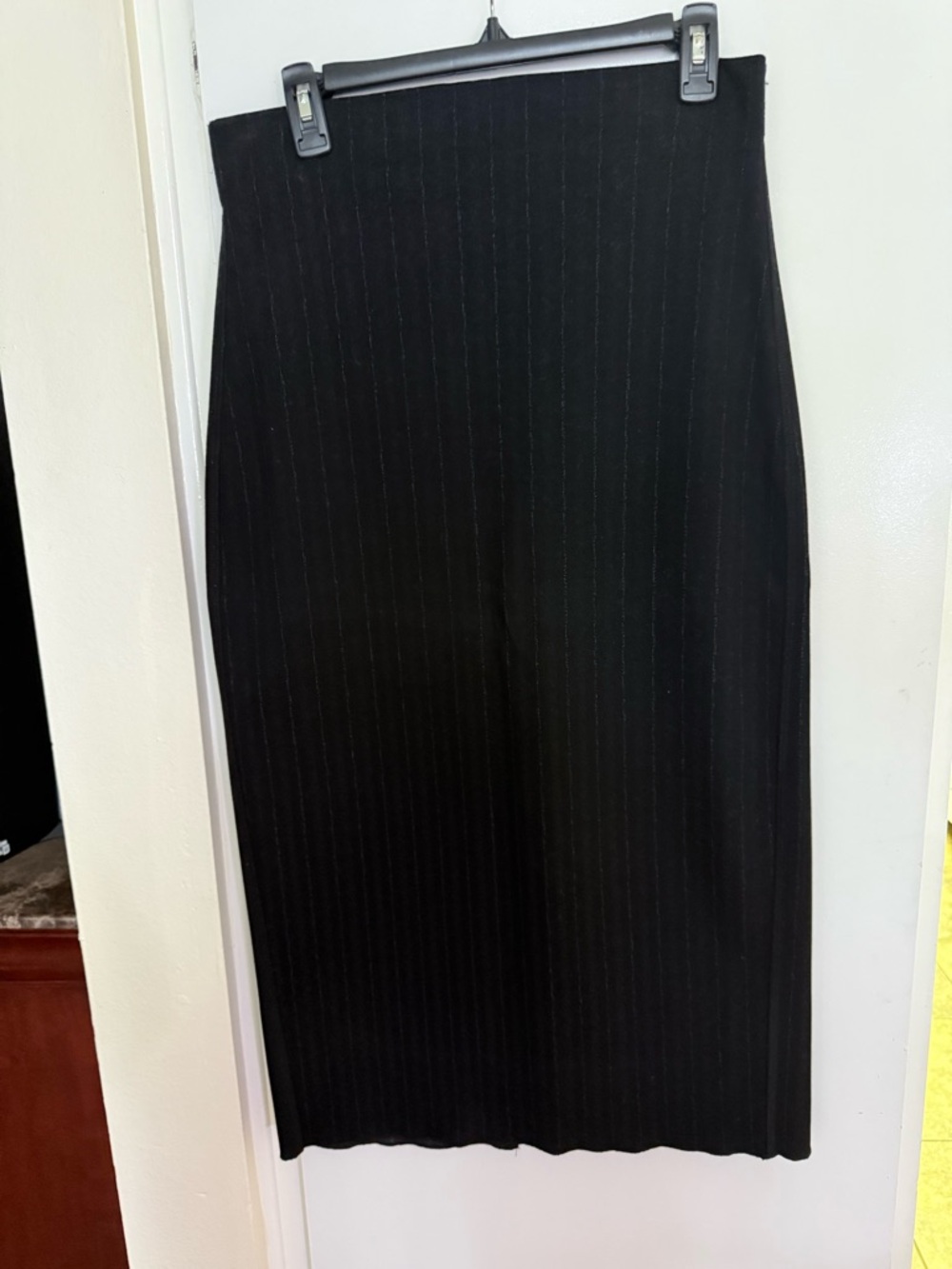 Zara Black Pinstripe Pencil Skirt